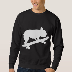 Funny French Bulldog on Skateboard Art boardbodes  Trui