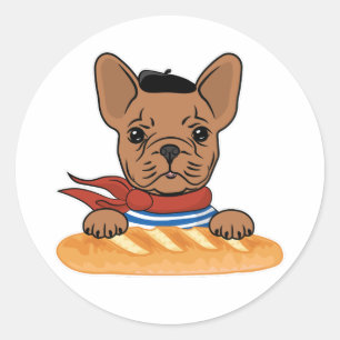 Funny French Bulldog - Pardon My French Ronde Sticker