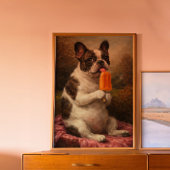 Funny French Bulldog Popsicle Wall Art Print
