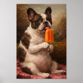 Funny French Bulldog Popsicle Wall Art Print (Voorkant)