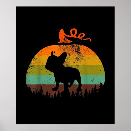 Funny French Bulldog | Pumpkin Halloween Gift Poster (Voorkant)