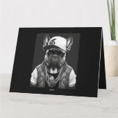 Funny French Bulldog Rapper Hip Star Kaart (Achterkant)