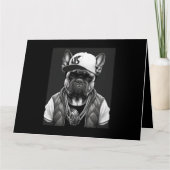 Funny French Bulldog Rapper Hip Star Kaart (Voorkant)