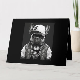 Funny French Bulldog Rapper Hip Star Kaart