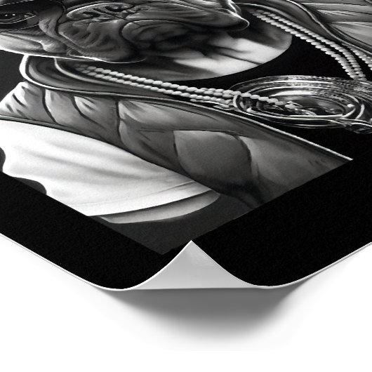 Funny French Bulldog Rapper Hip Star Poster (Hoek)