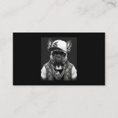 Funny French Bulldog Rapper Hip Star Visitekaartje (Achterkant)