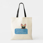 Funny French Bulldog Tote Bag (Achterkant)