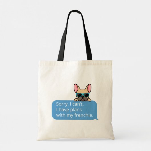 Funny French Bulldog Tote Bag (Achterkant)