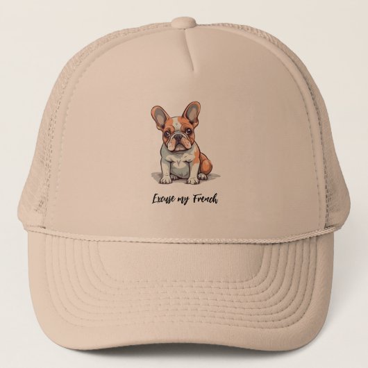 Funny French Bulldog Trucker Pet (Voorkant)