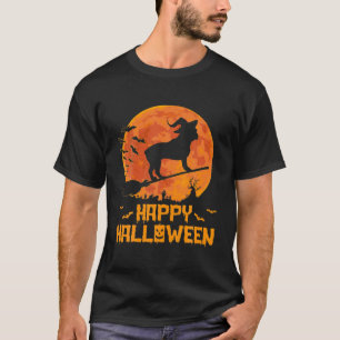 Funny French Bulldog Witch Pumpkin Halloween Costu T-shirt