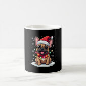 Funny French Bulldogs Christmas Santa Hat Lights S Koffiemok (Center)