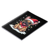 Funny French Bulldogs Christmas Santa Hat Lights S Notitieboek (Linkerzijde)