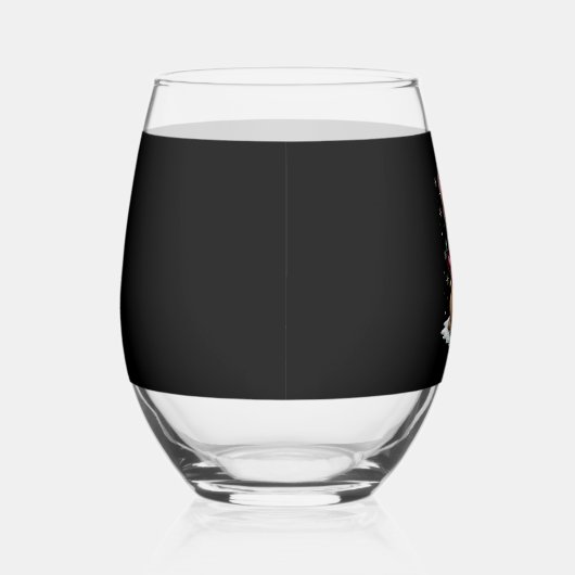 Funny French Bulldogs Christmas Santa Hat Lights S Wijnglas Zonder Voet (Rechts)