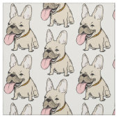 Funny French Bulldogs patterned Frenchie Lover's Stof (Swatch)