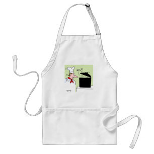 Funny French Chef Cartoon Voila Man Kitchen Standaard Schort