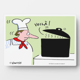 Funny French Chef Cooking Cartoon Desk Fotoplaat