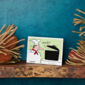 Funny French Chef Cooking Cartoon Desk Fotoplaat (Zijkant)