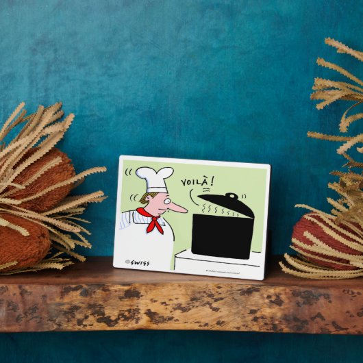 Funny French Chef Cooking Cartoon Desk Fotoplaat (Zijkant)