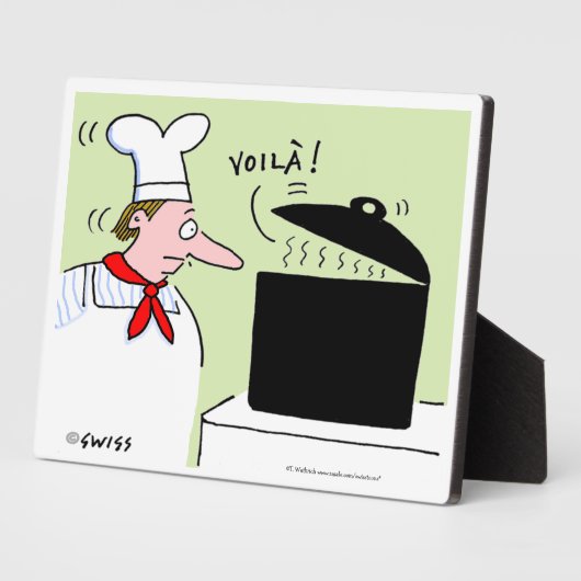 Funny French Chef Cooking Cartoon Desk Fotoplaat (Zijkant)