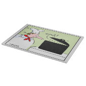 Funny French Chef met Mustache en Pet Cartoon Snijplank (Hoek)