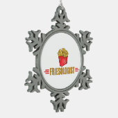 Funny French Fries Lover Tin Sneeuwvlok Ornament (Links)