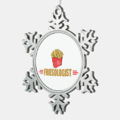 Funny French Fries Lover Tin Sneeuwvlok Ornament (Rechts)