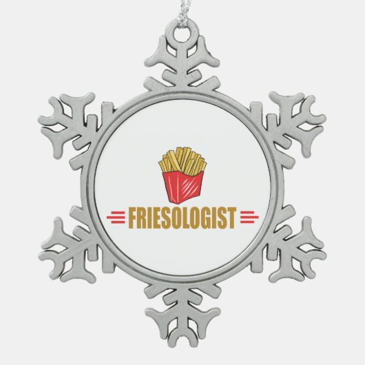 Funny French Fries Lover Tin Sneeuwvlok Ornament (Voorkant)