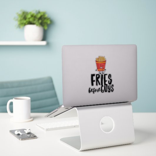 Funny French Fries Quotable Vinyl Sticker (Laptop op bureau)