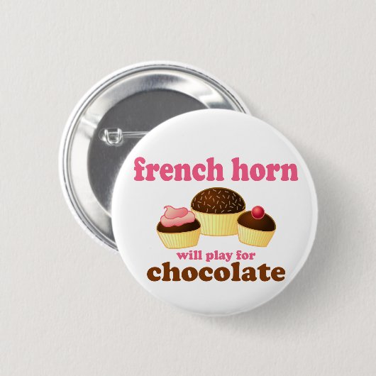 Funny French Horn Button (Voorkant /achterkant)