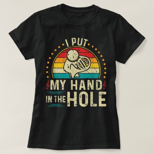 Funny French Horn I Destroy Silence for Musicians1 T-shirt (Design voorkant)