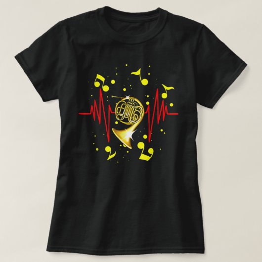 Funny French Horn Musical Instrument French Horn M T-shirt (Design voorkant)
