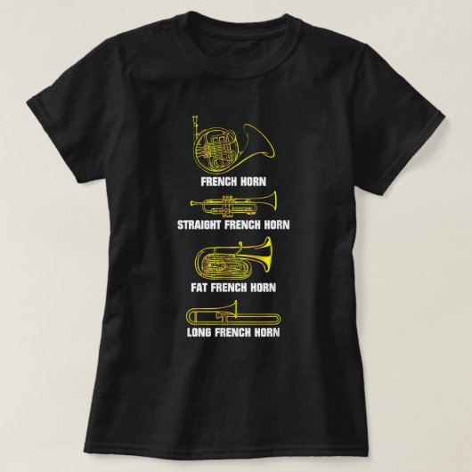 Funny French Horn Variations3 T-shirt (Design voorkant)