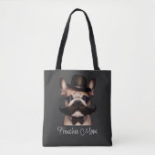 Funny Frenchie Custom Grey Tote Bag (Voorkant)
