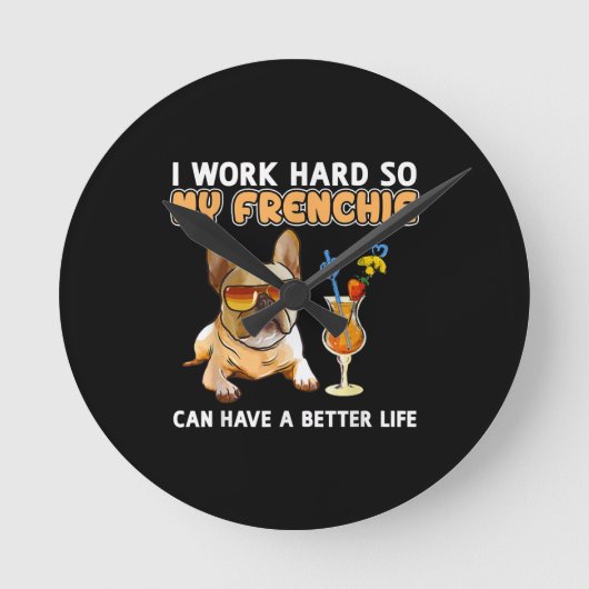 Funny Frenchie French Bulldog Lover Ronde Klok (Voorkant)