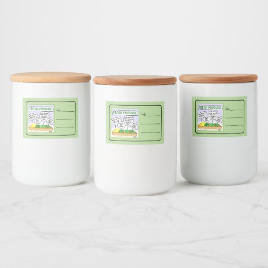 Funny Fresh Vegetables Cartoon Home Canning Voedselcontainer Etiket (Flessen)