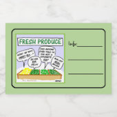 Funny Fresh Vegetables Cartoon Home Canning Voedselcontainer Etiket (Enkel label)