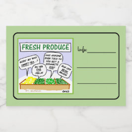 Funny Fresh Vegetables Cartoon Home Canning Voedselcontainer Etiket