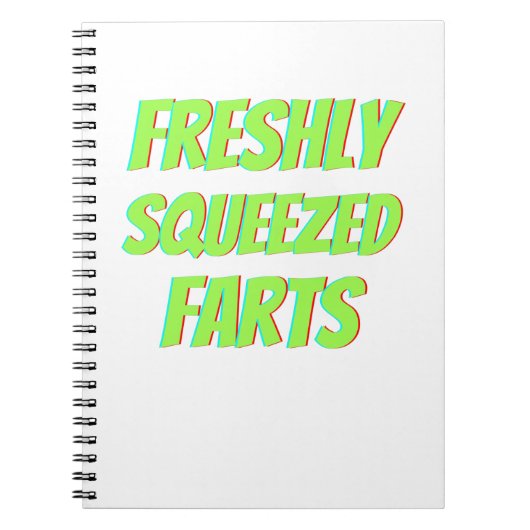 Funny Freshly Squeezed Farts Notitieboek (Voorkant)