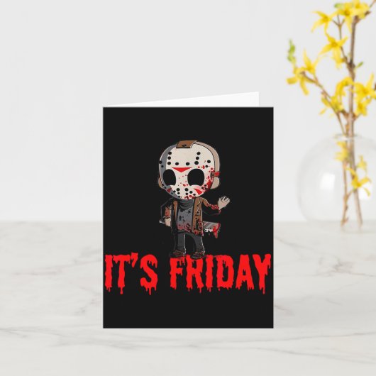 Funny Friday 13th Funny Halloween Horror Kaart (Gele Bloem)