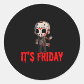 Funny Friday 13th Funny Halloween Horror  Ronde Sticker (Voorkant)
