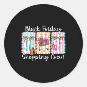 Funny Friday Shopng Crew Christmas Black Shopng Fa Ronde Sticker (Voorkant)