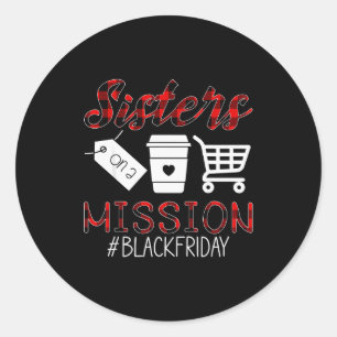 Funny Friday Squad Zwarte Winkel Seizoen Zusters O Ronde Sticker