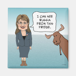 Funny fridge magnet: Sarah Palin ziet Rusland Magneet