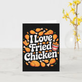 Funny Fried Chicken Art For Men Women Kids Fast Fo Kaart (Gele Bloem)