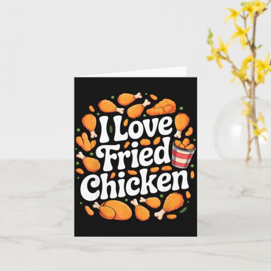 Funny Fried Chicken Art For Men Women Kids Fast Fo Kaart (Gele Bloem)