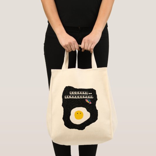 Funny Fried egg in de ruimte Tote Bag (Voorkant (product))