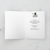 Funny, Friend Birthday, Magpie Waterverf Bird Kaart (Binnen)