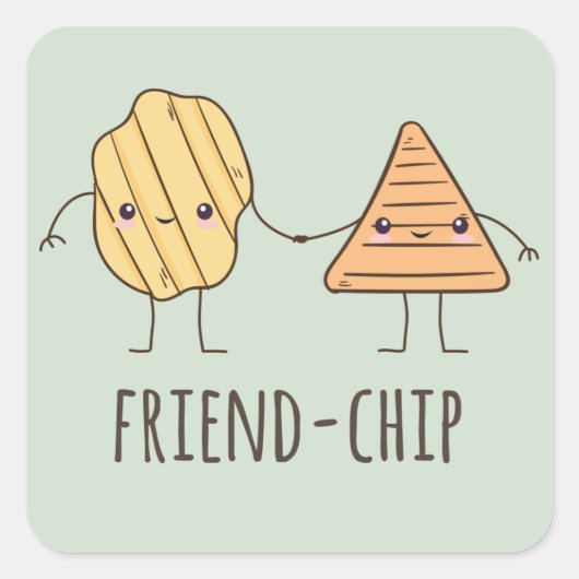 Funny Friend-chip chips chips Vierkante Sticker (Voorkant)