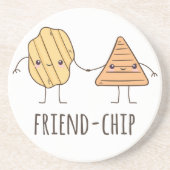 Funny Friend-chip chips chips Zandsteen Onderzetter (Voorkant)