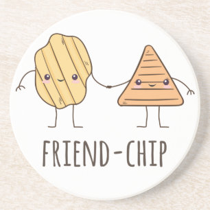 Funny Friend-chip chips chips Zandsteen Onderzetter